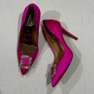 Badgley Mischka Carrie Crystal Embellished Rhinestone Buckle Pumps